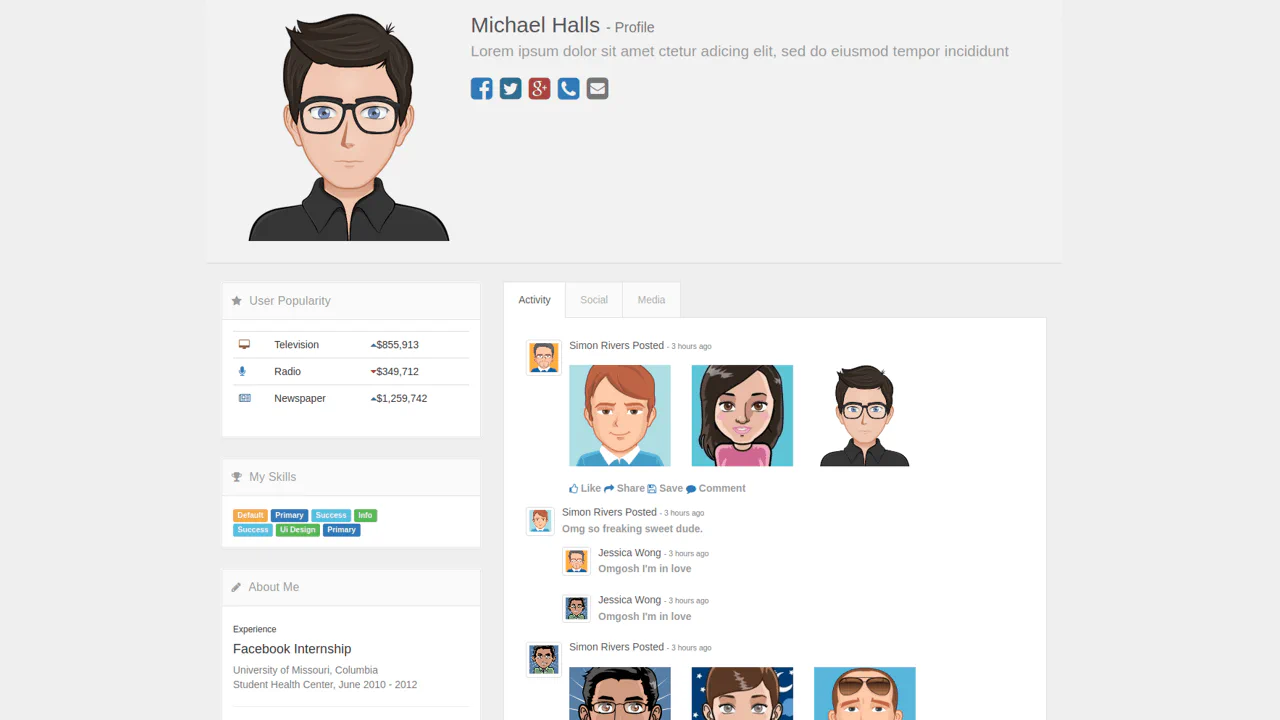 Bootstrap Media Profile