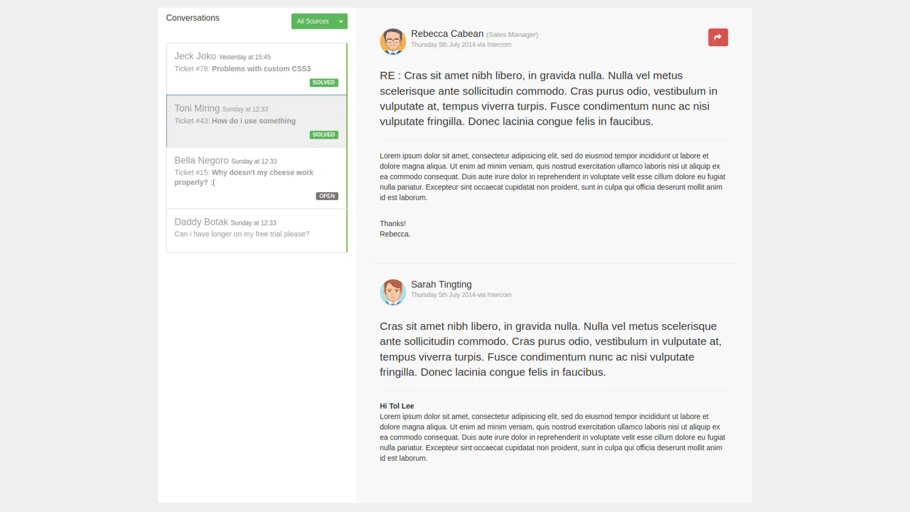 Bootstrap Messages or Conversations