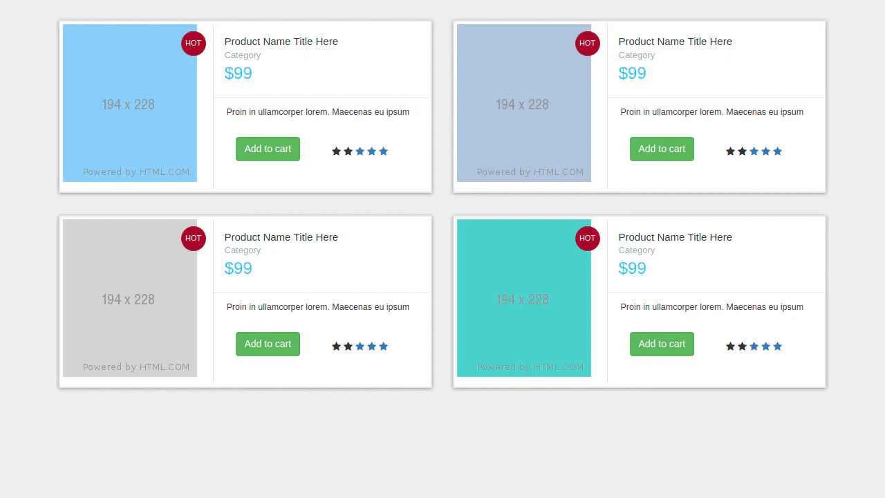 Bootstrap Products View List