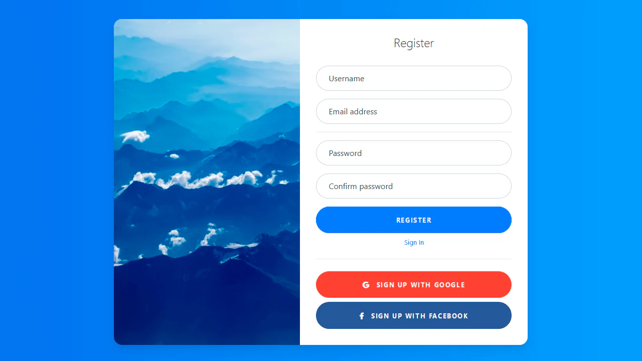 Bootstrap Registration Page with Floating Labels