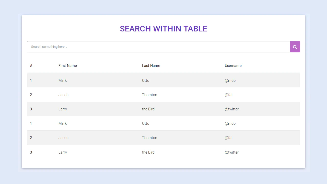 Bootstrap Table - Material Design & Bootstrap 4