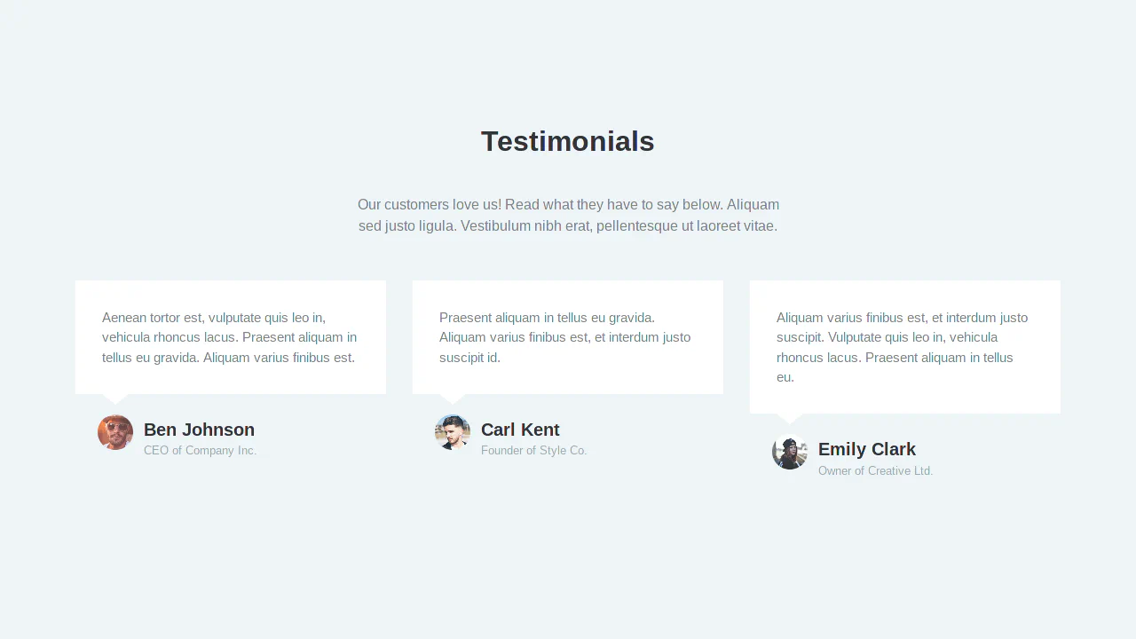 Bootstrap Testimonials