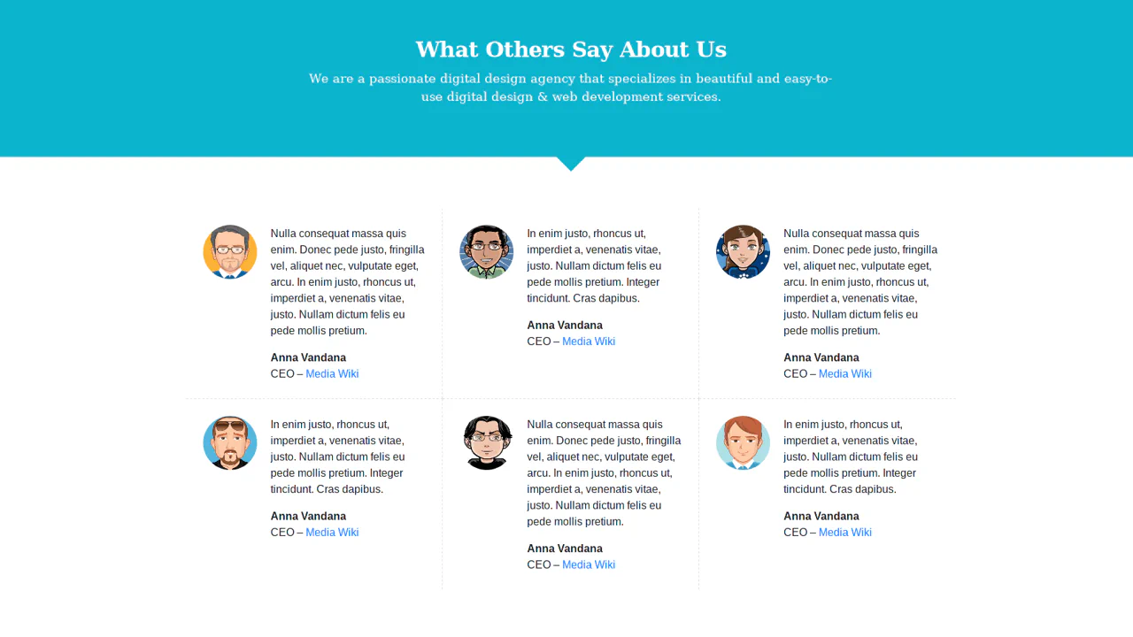 Bootstrap 4 Testimonials