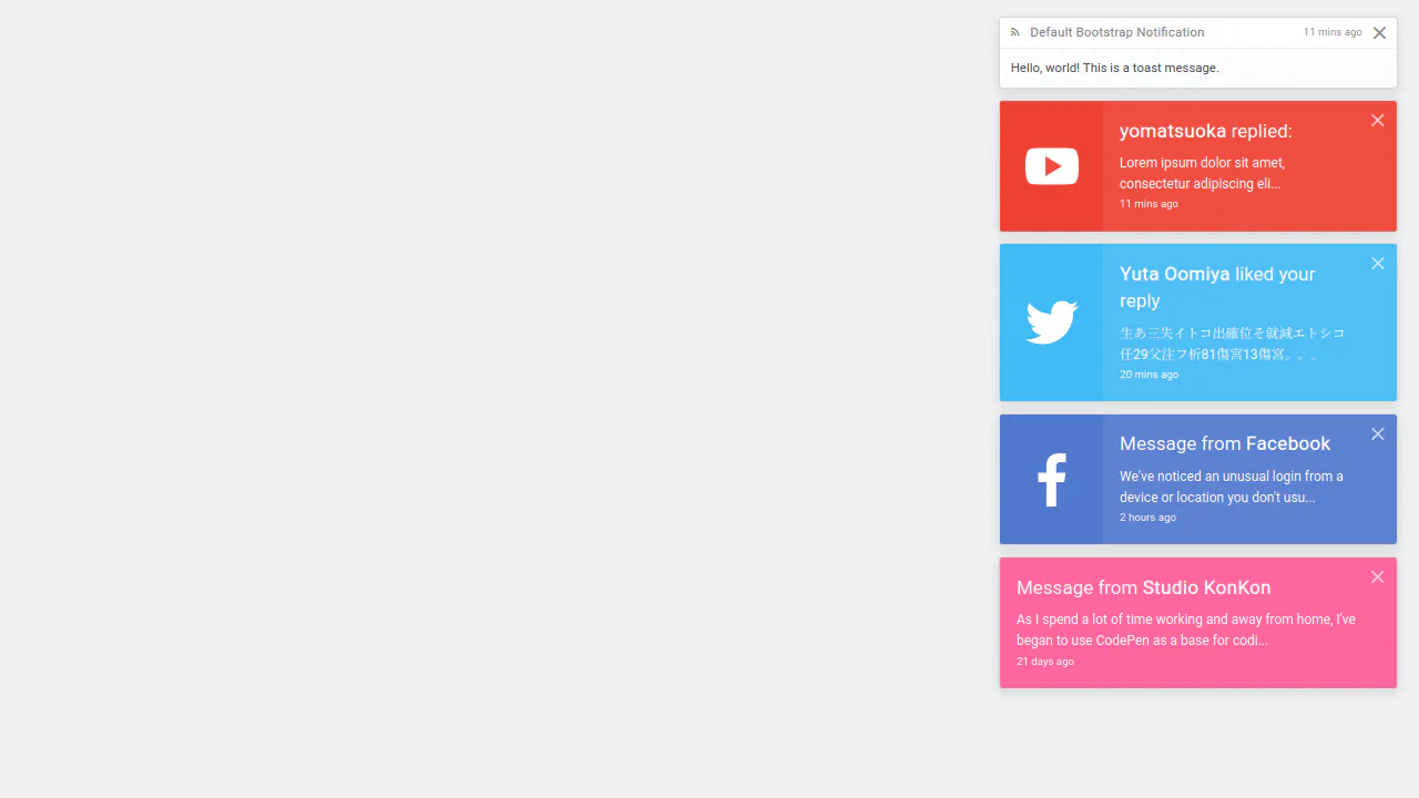 Bootstrap Toast Notifications