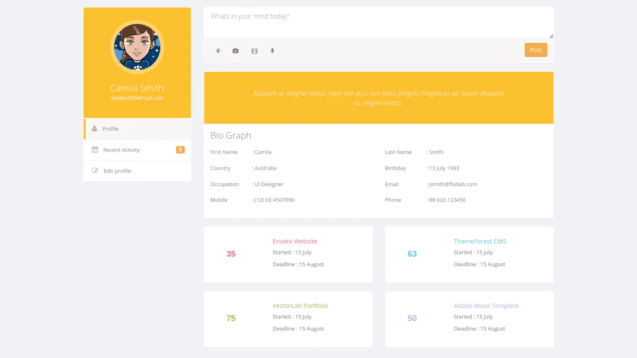 User Profile Biograph