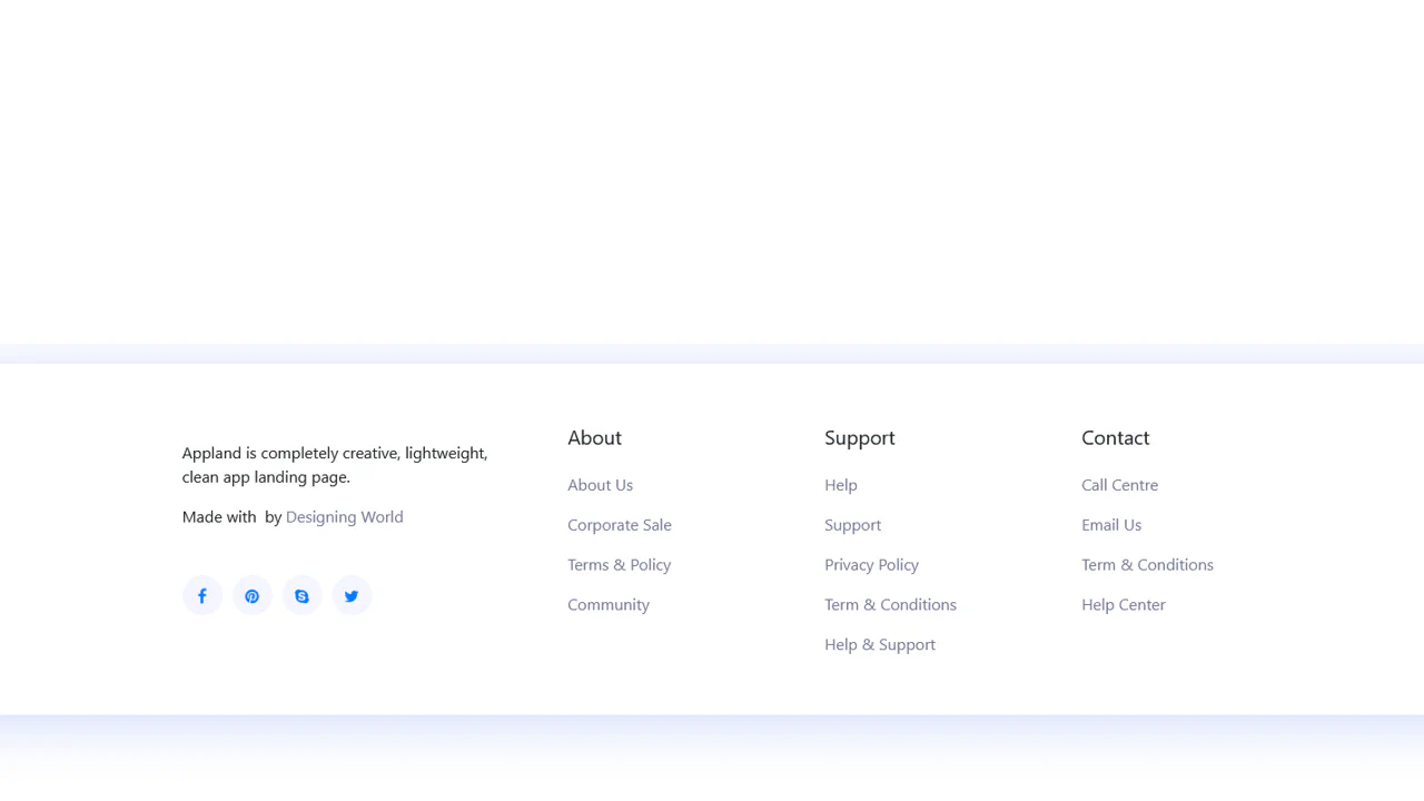 Bootstrap White Footer
