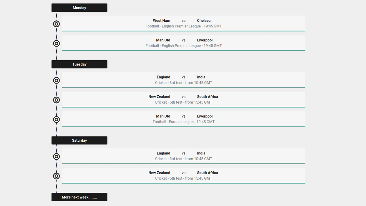 Bootstrap 4 Event Timeline