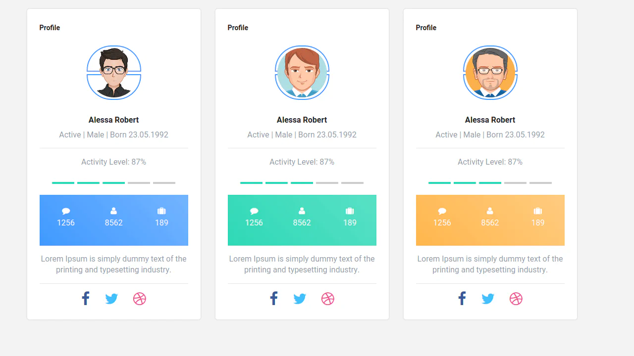 Bootstrap 4 Seller Profile Cards