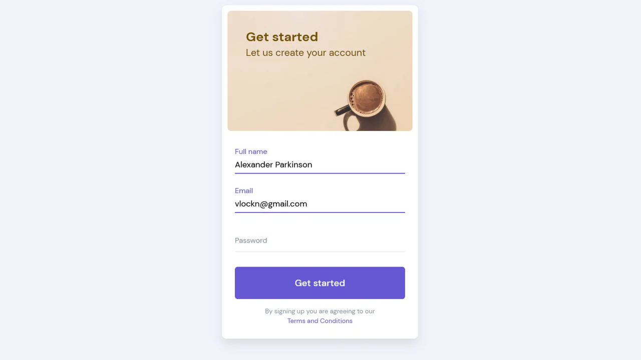 Card Component with Floating Labels