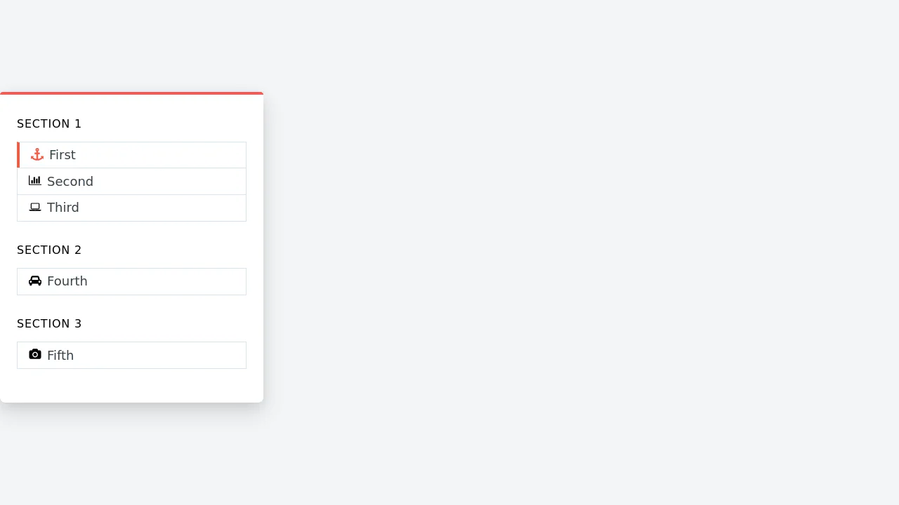 Card Sidebar Navigation