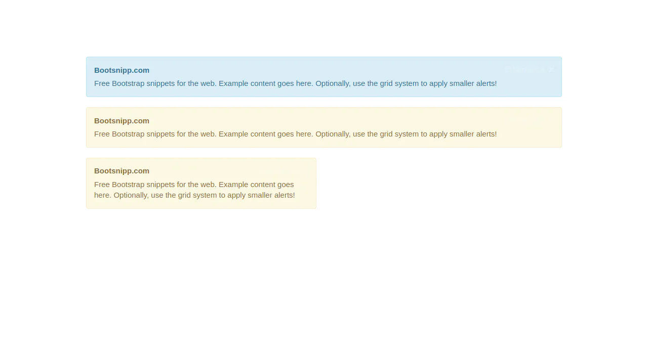 Clean Bootstrap Dismissable Alert