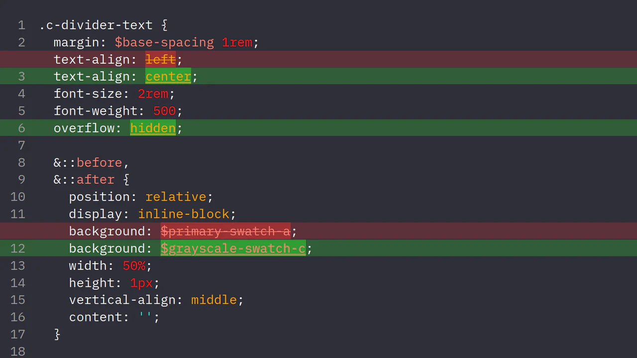<del>, <ins> Code Diff