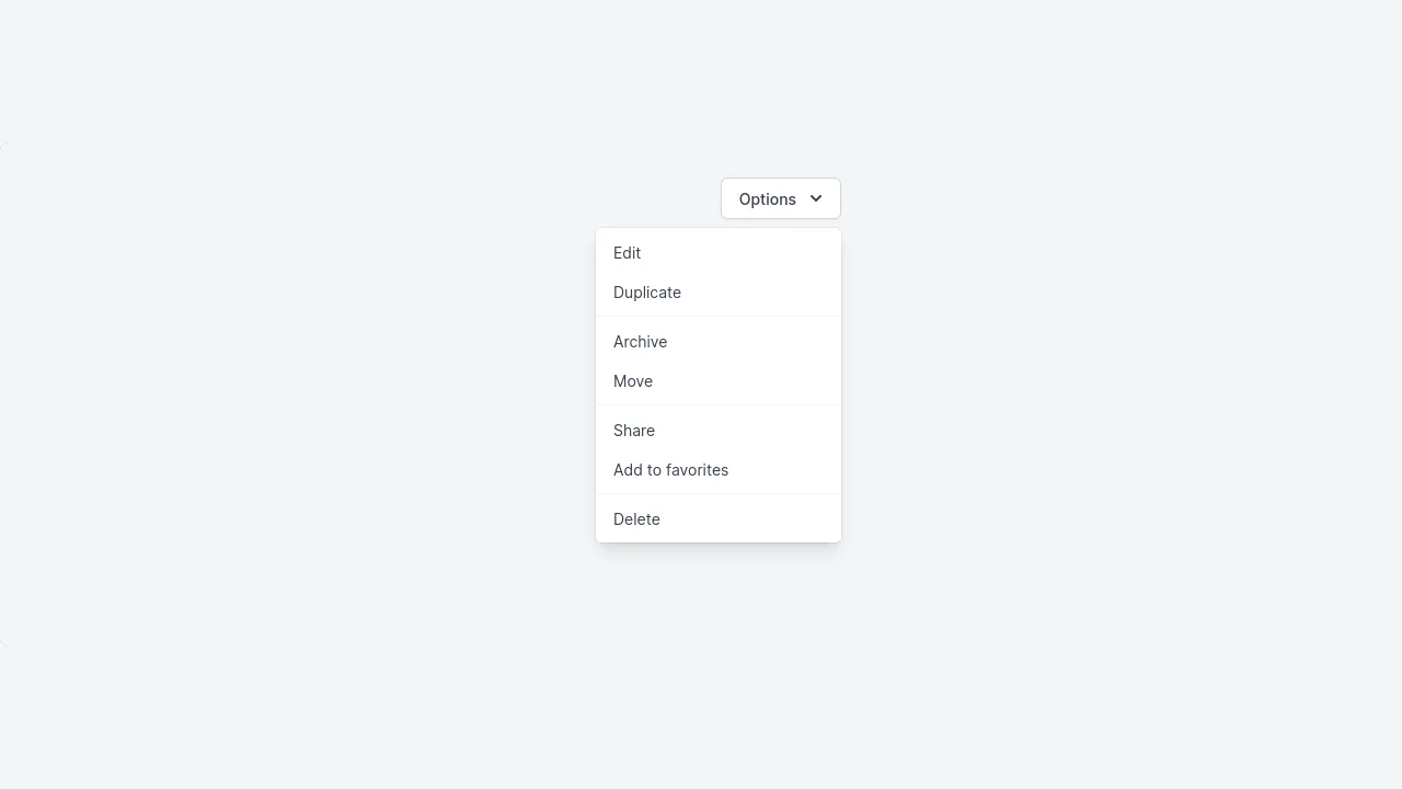 Dropdowns with Dividers