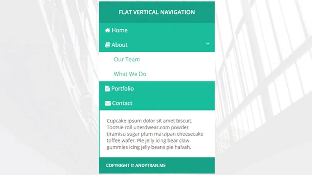 Flat Vertical Navigation