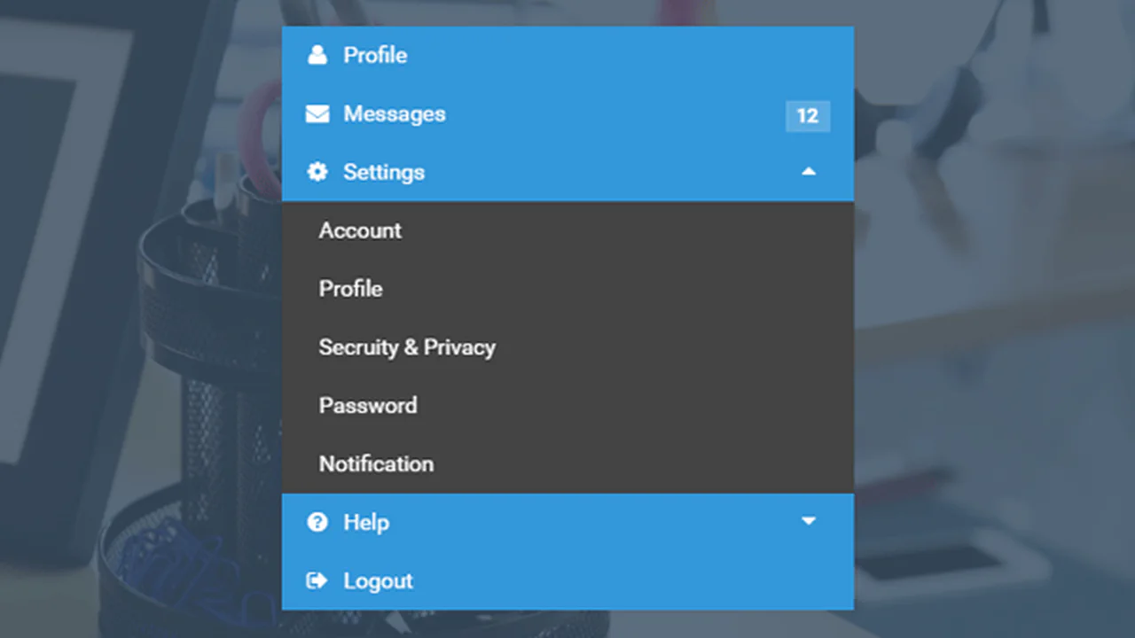 Flat Vertical Navigation