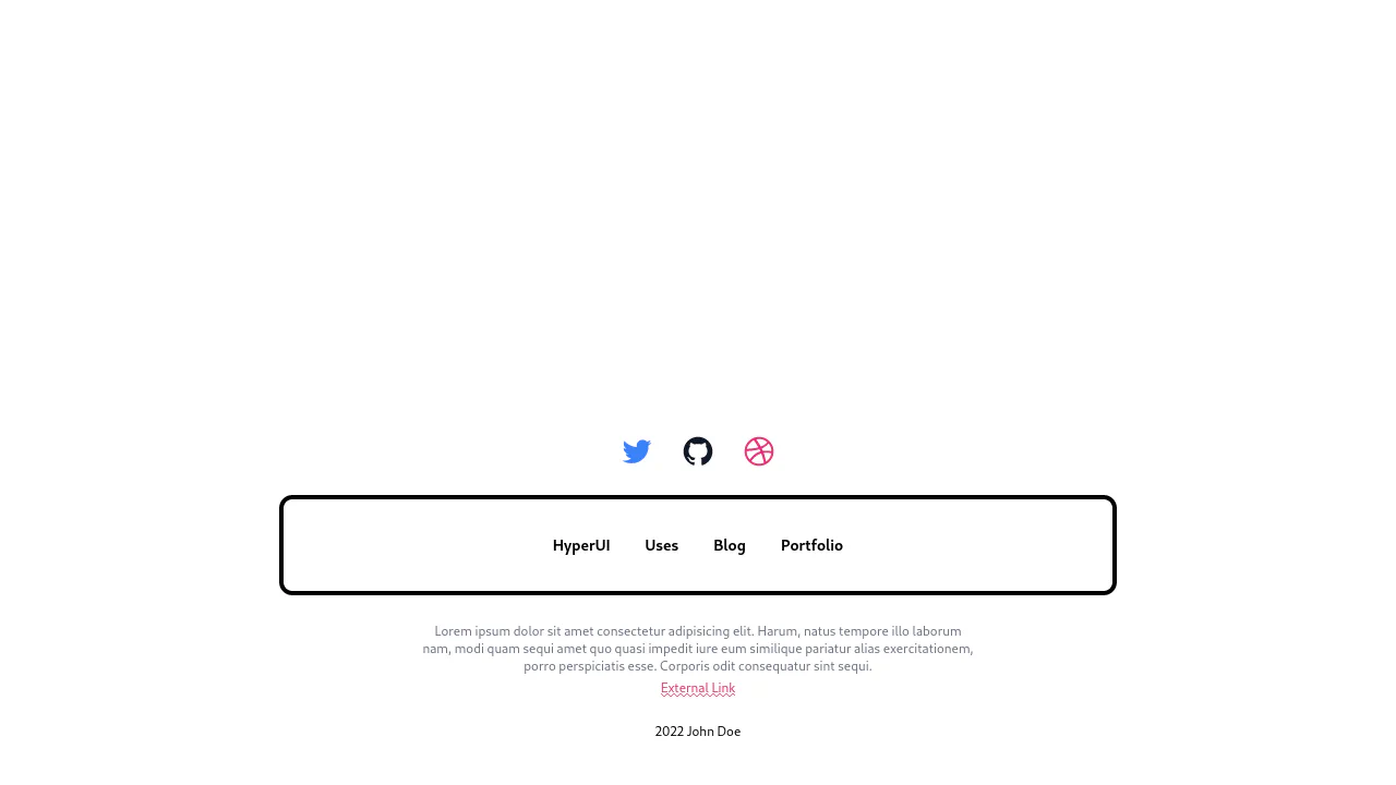 Centered with Social Links as Priority Footer