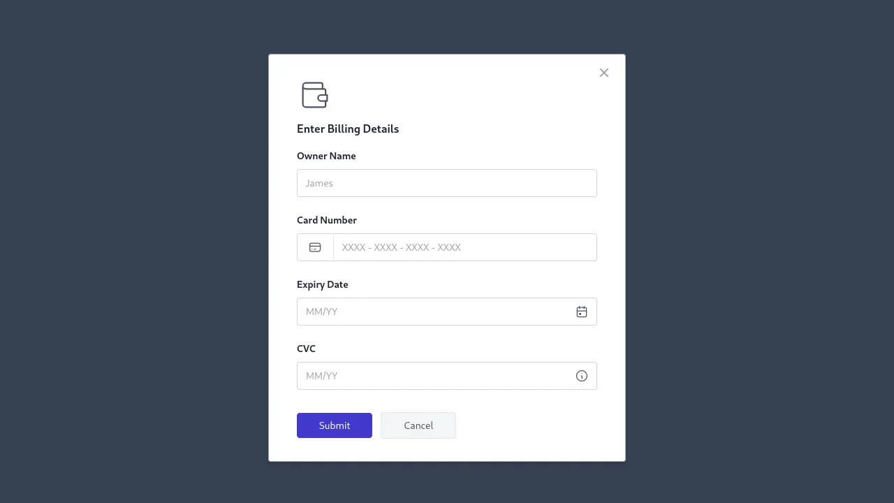 Tailwind CSS Modal Component