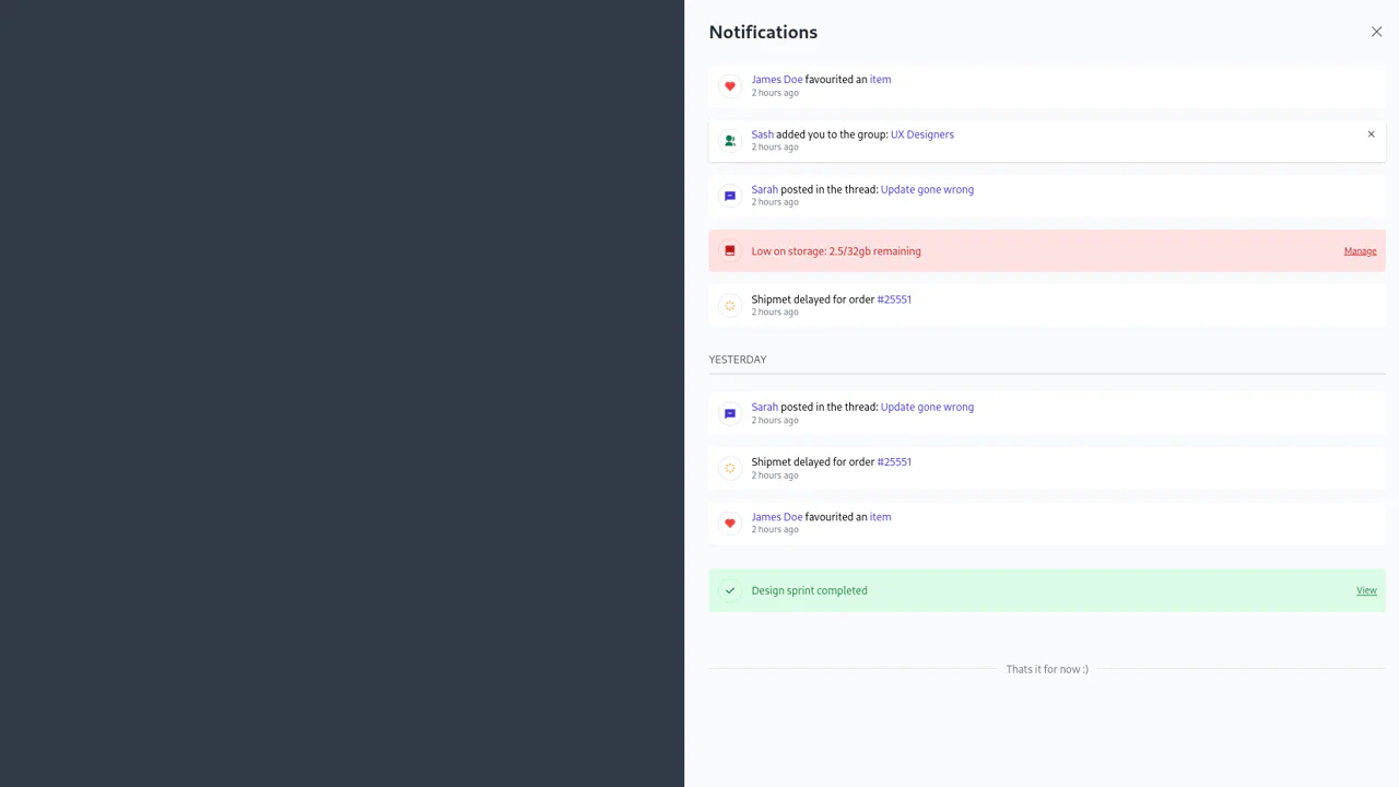 Tailwind CSS Notification Component
