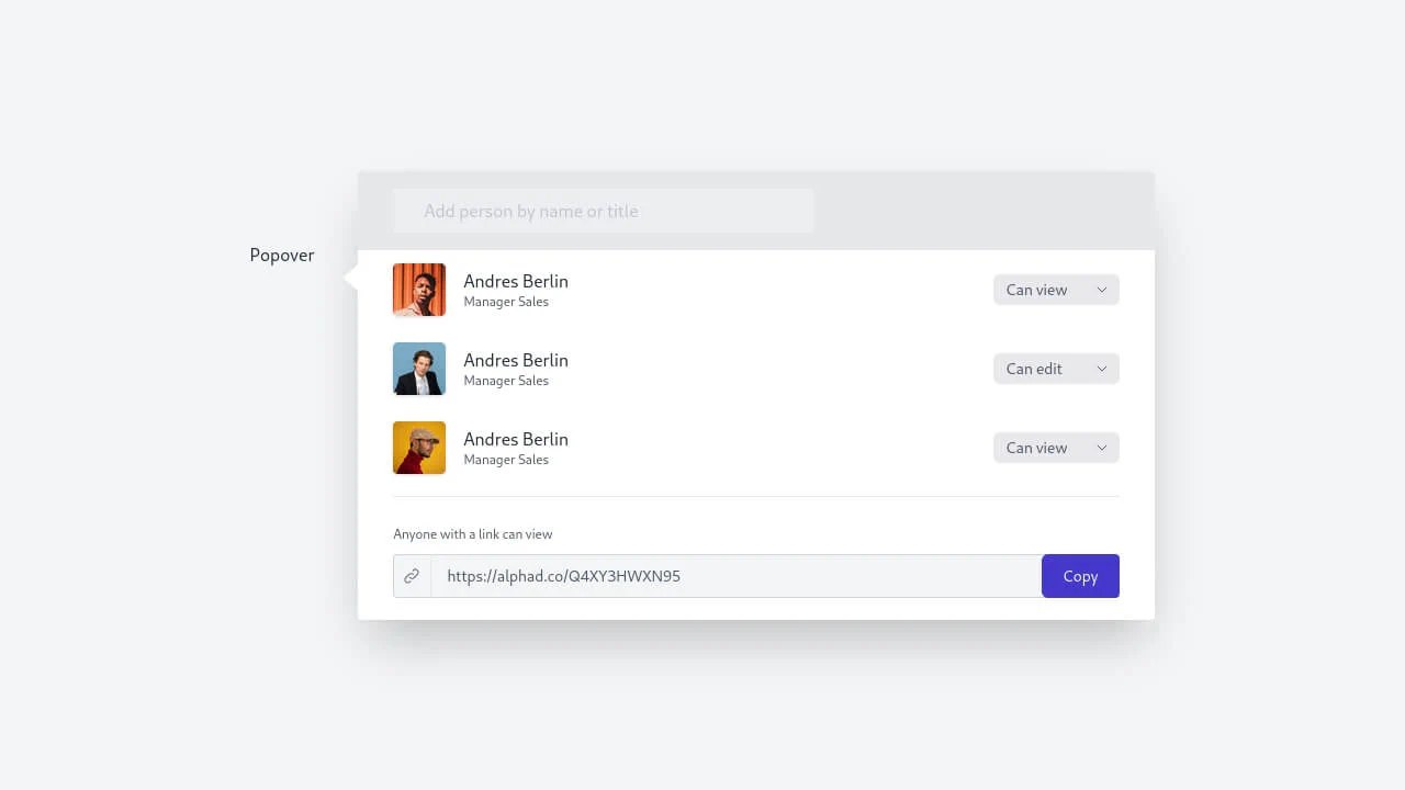 Tailwind CSS Popover Component