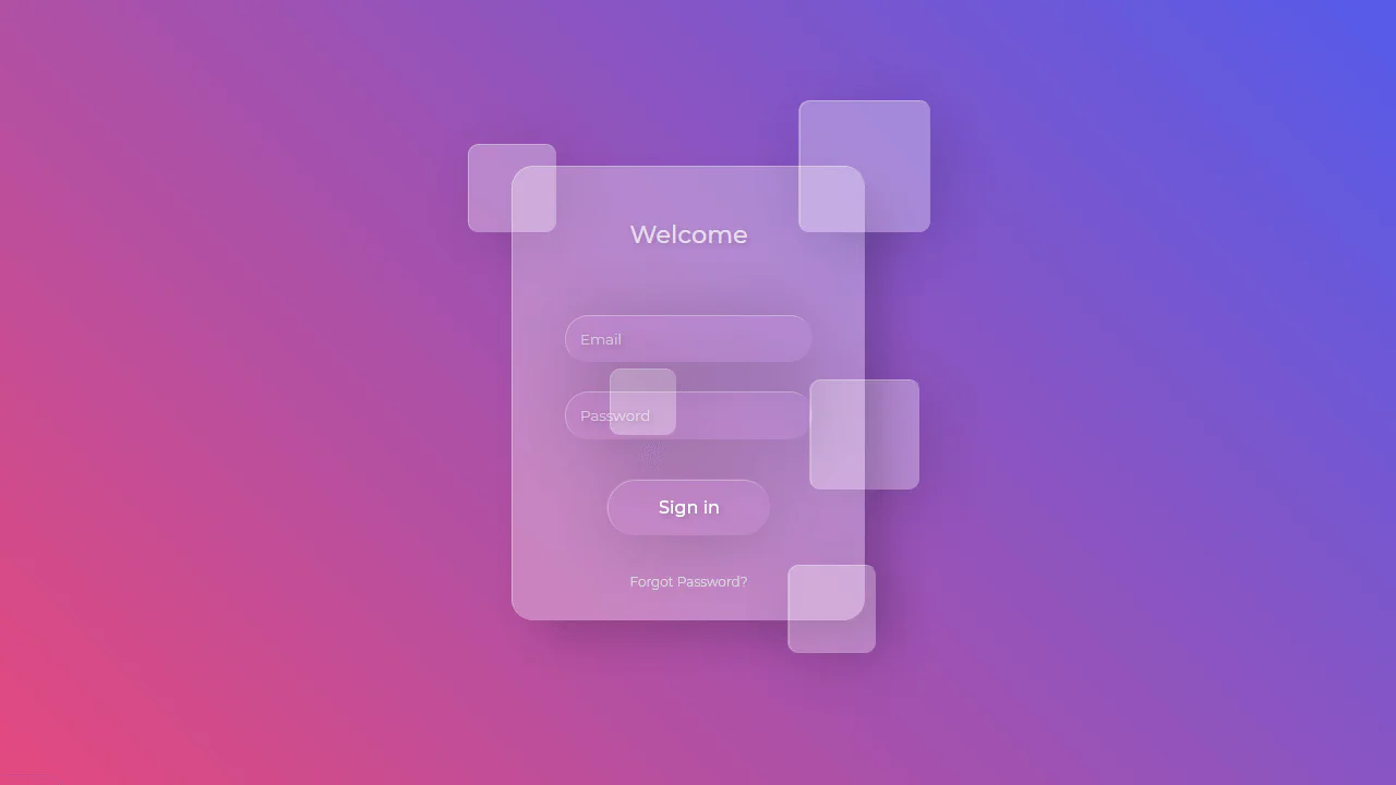 Glassmorphic Sign in Form
