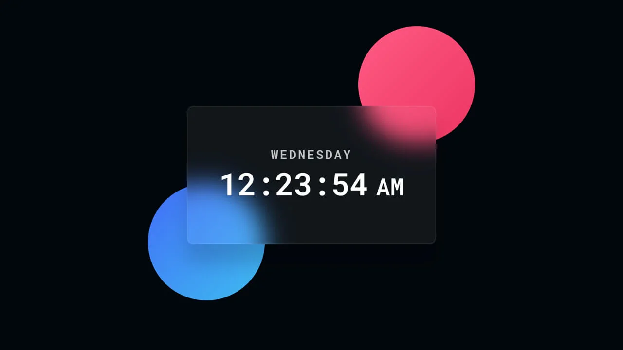 Glassmorphism Clock