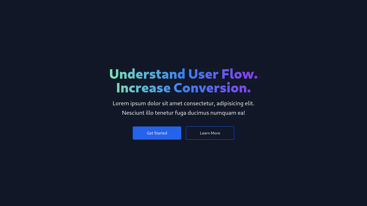 Centered with Actions and Gradient Hero