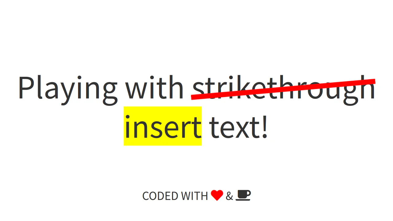 <del> & <ins> with CSS