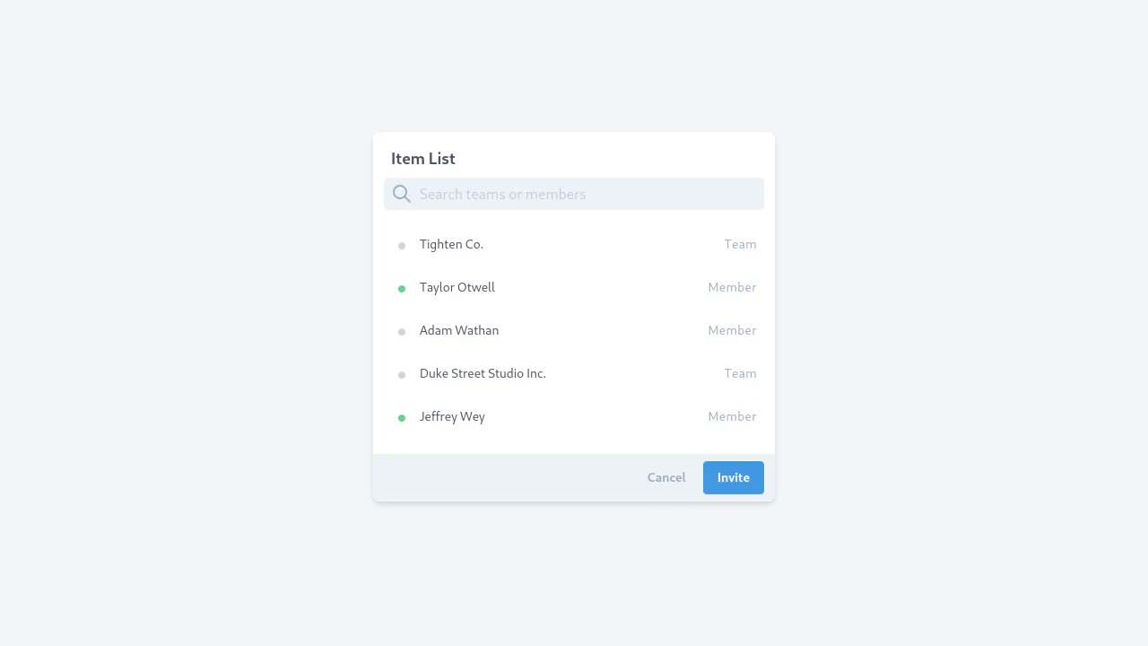Item List & Search