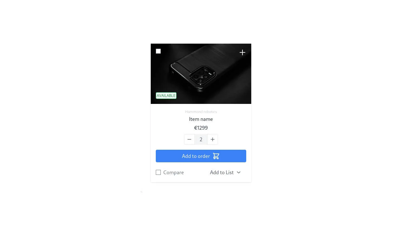 Lexicon Product Card with compare