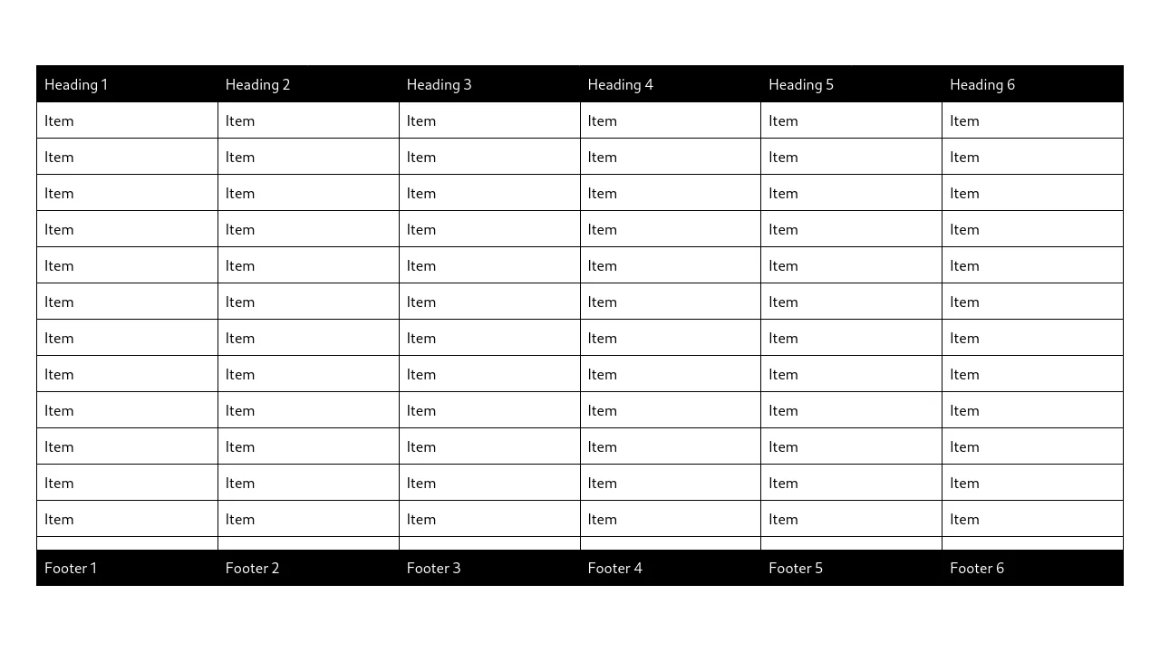 Lo-fi Tailwind CSS Table - Fixed Header + Footer