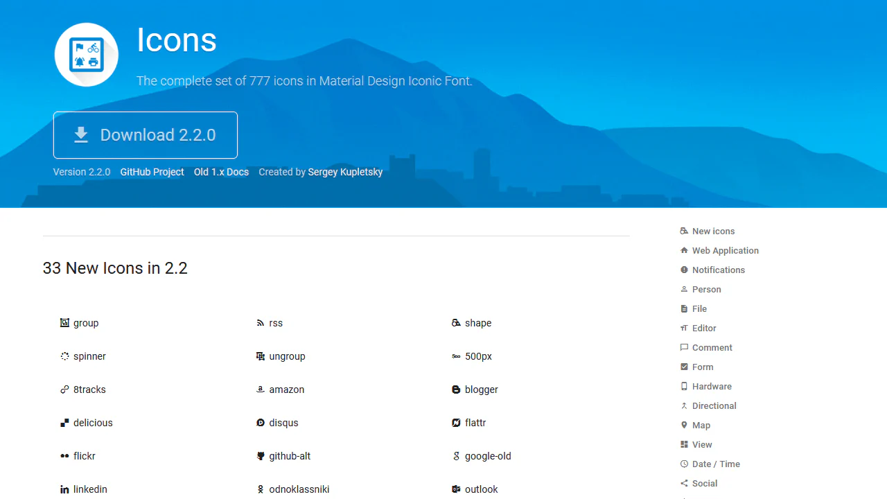 Material Design Iconic Font