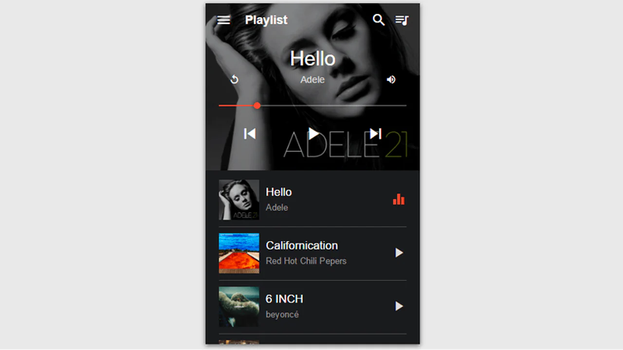 Material Music Player