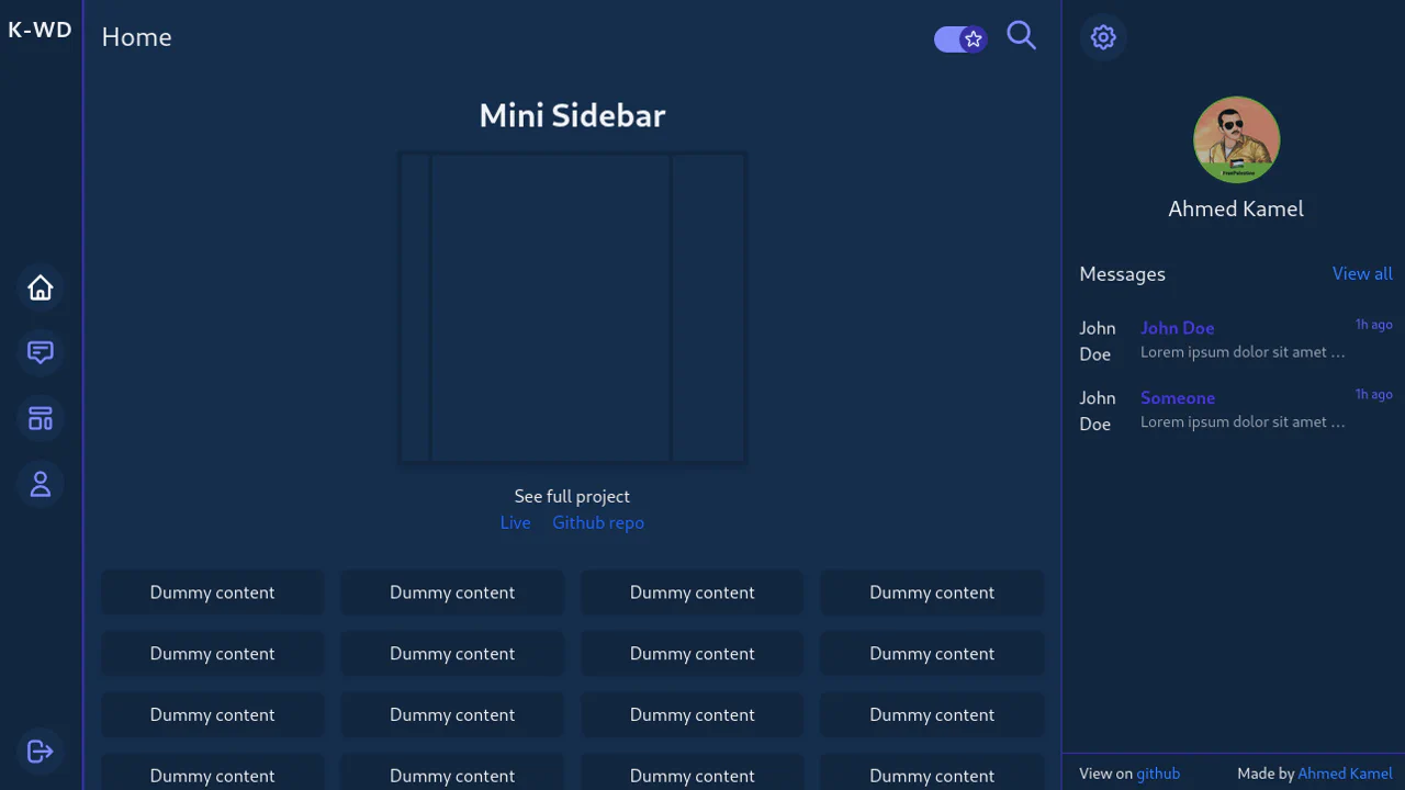 Mini Column Sidebar