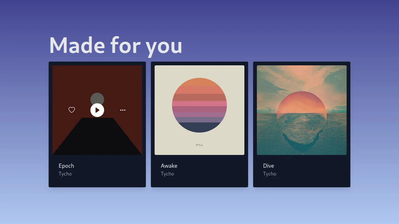 Music Player Cards