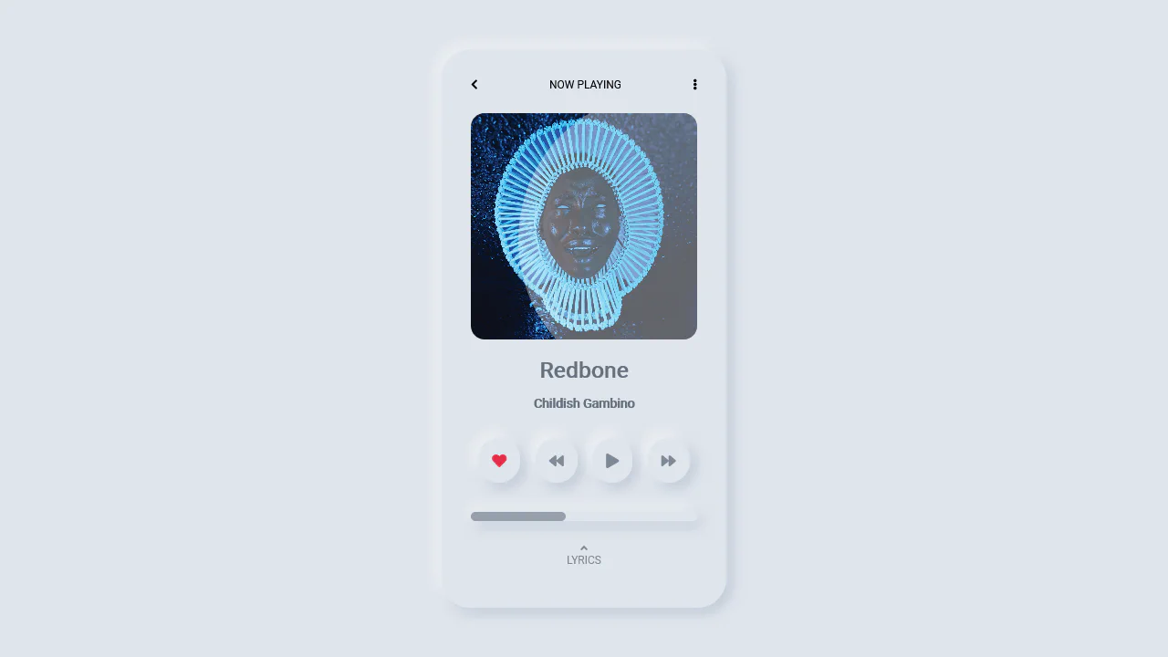 Neumorphism (Soft UI) Music Player