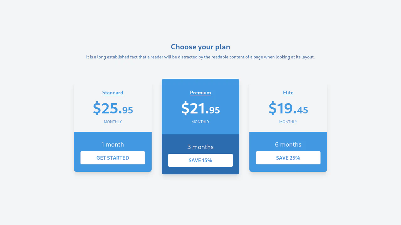 Plan Pricing Table