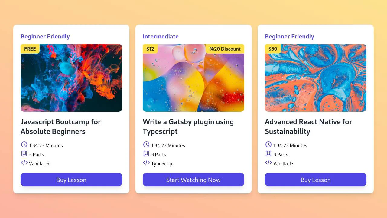 Post Card Course Online Responsive