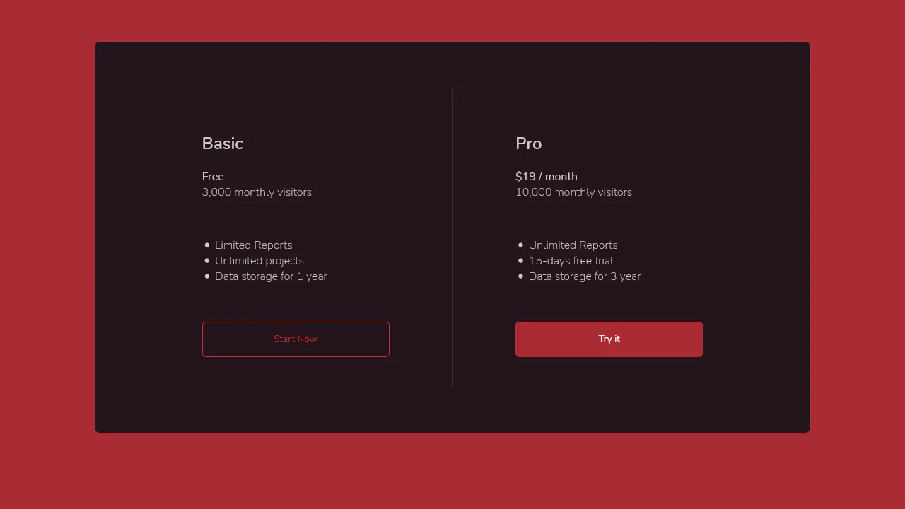 Pricing Card