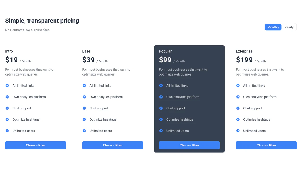 Pricing Popular