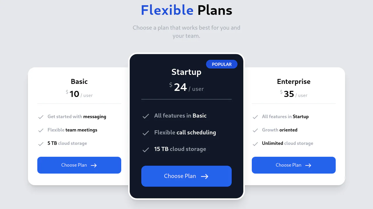 Pricing Sections