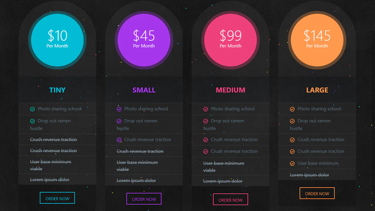 Pricing Table Design
