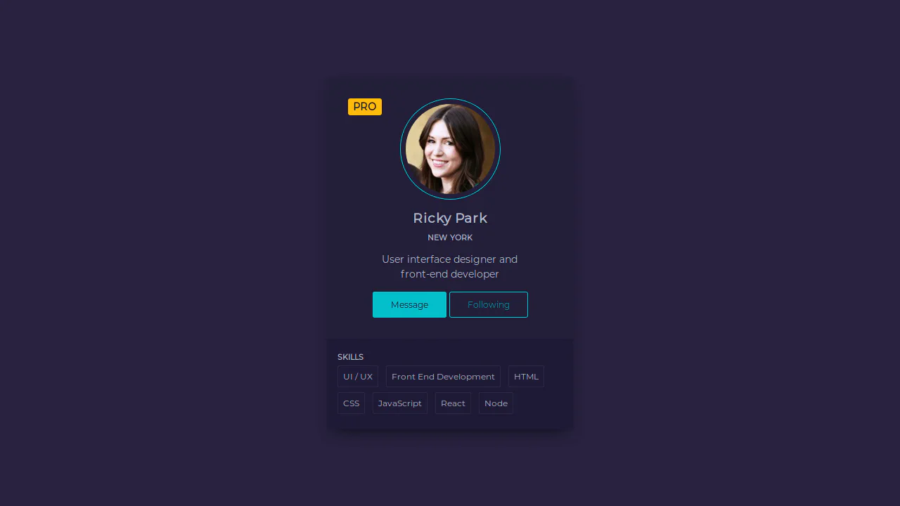 Profile Card Design