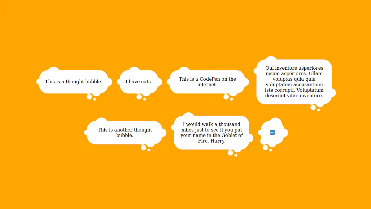 Pure CSS Thought Bubbles
