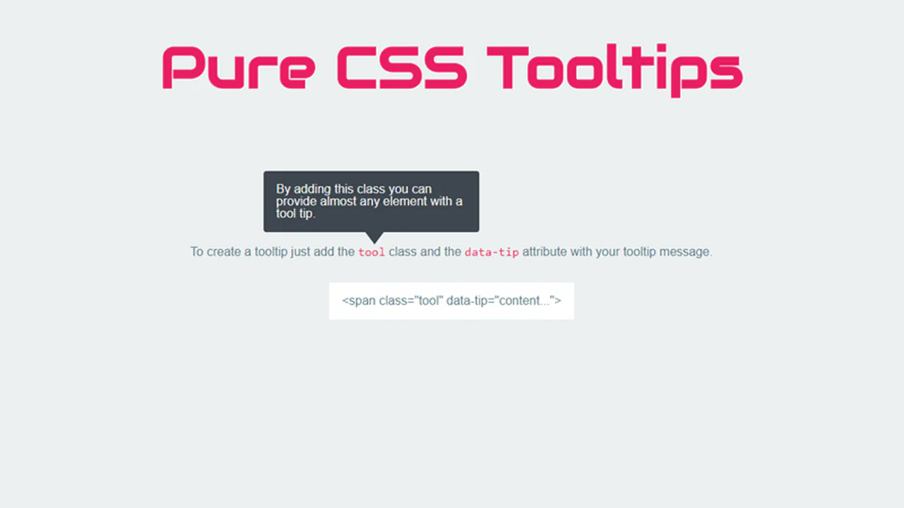 Pure CSS Tooltip