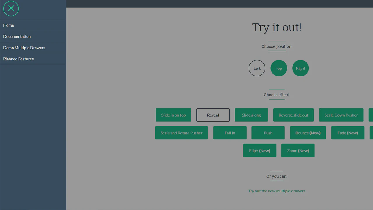 Pure CSS Transition Effects For Off-Canvas Views