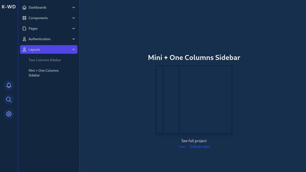 One Columns Sidebar