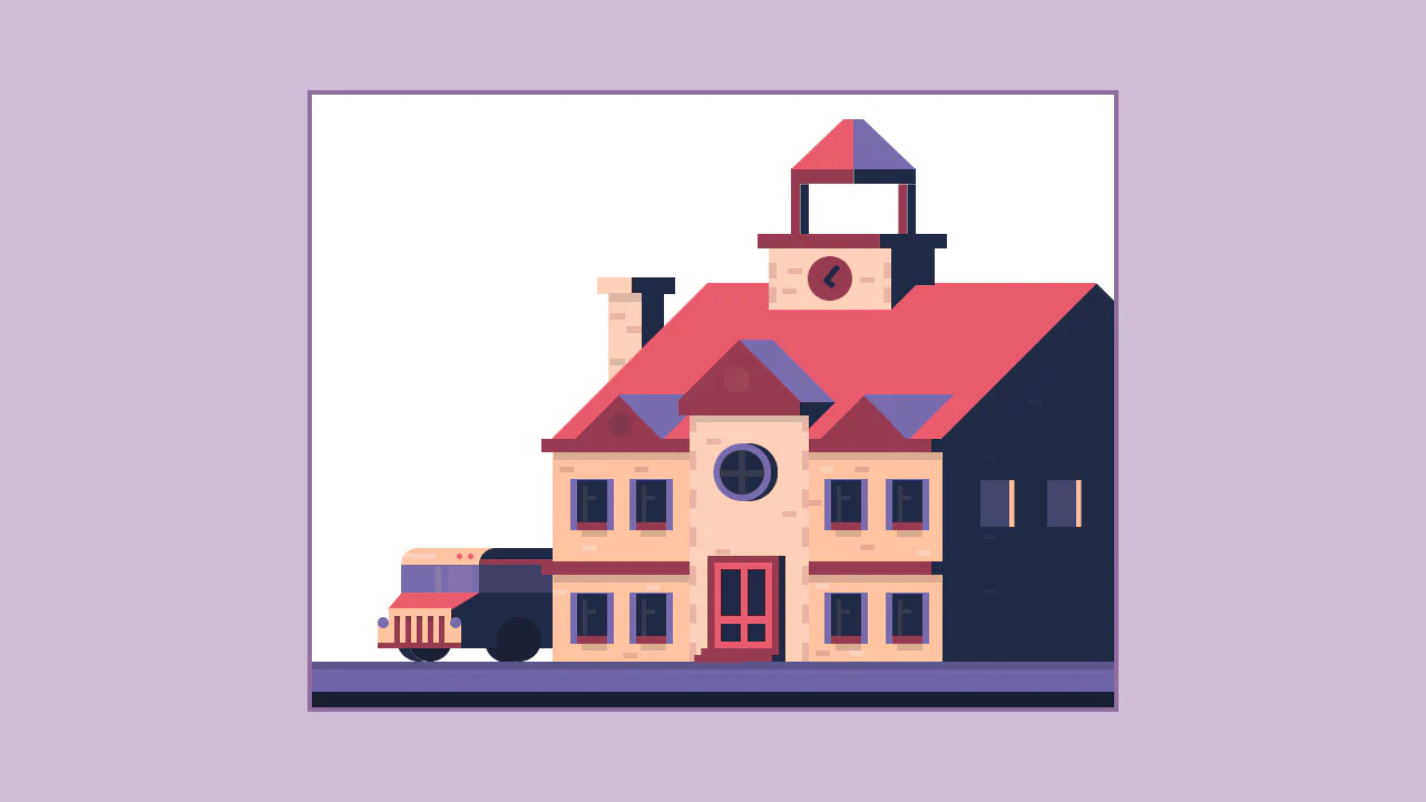 School Building - Pure CSS Art