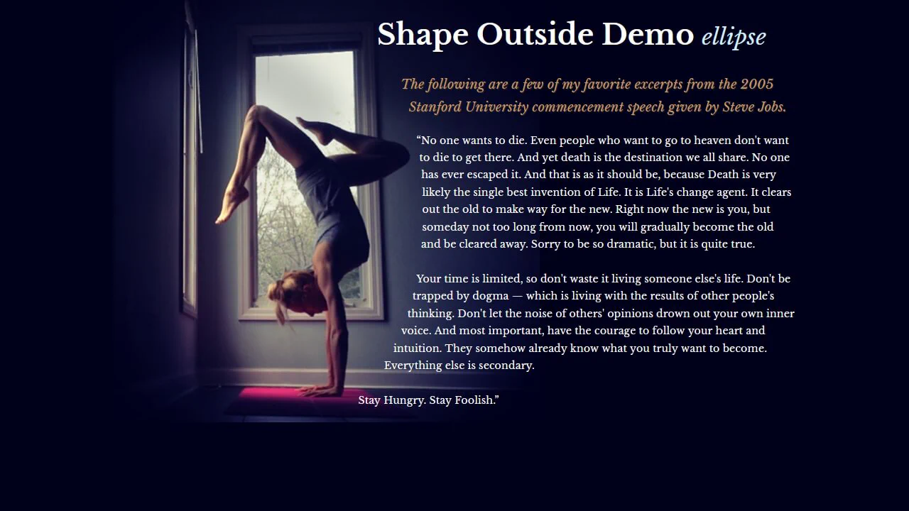 Shape Outside - Ellipse