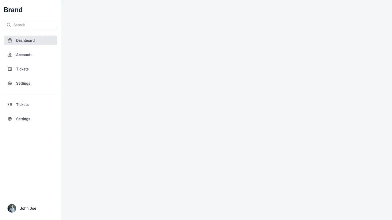 Sidebar with Search