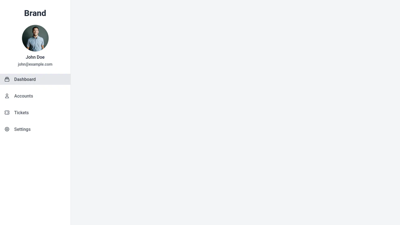 Sidebar with Avatar